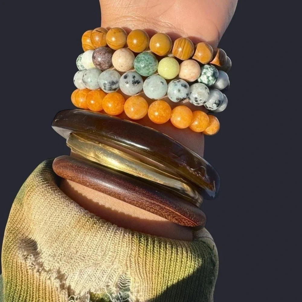 Mixed Gemstone Bead Bracelet 10mm